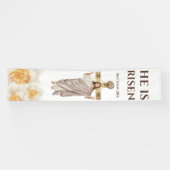 Jezus Christus, hij is een opgewonden katholieke f Spandoek (Horizontaal)