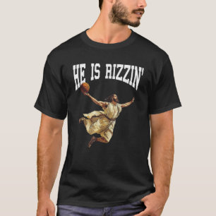Jezus Christus Hij is Rizzin Rizz Grappige Vakanti T-shirt
