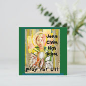 Jezus Christus Hogepriester Flat Dank u kaart (Staand voorkant)