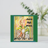 Jezus Christus Hogepriester Flat Dank u kaart (Staand voorkant)