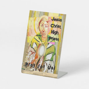 Jezus Christus Hogepriester Reclamebord Met Voetstuk