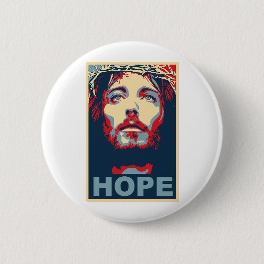 Jezus Christus Hope Ronde Button 5,7 Cm (Voorkant)