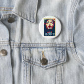 Jezus Christus Hope Ronde Button 5,7 Cm (In situ)