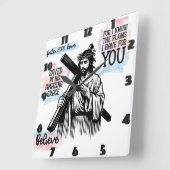 Jezus Christus houdt een kruis vast Vierkante Klok (Hoek)