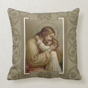  Jezus Christus houdt jong kind vast Kussen