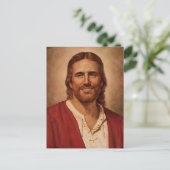 Jezus Christus houdt van glimlach Briefkaart (Staand voorkant)