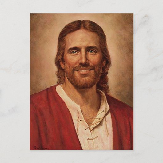 Jezus Christus houdt van glimlach Briefkaart (Voorkant)