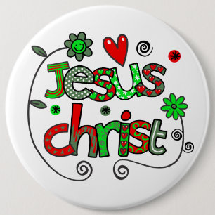 Jezus Christus I Doodles I What I Colossal 6x6 But Ronde Button 6,0 Cm