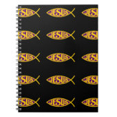 JEZUS CHRISTUS ICHTHYS VISREDDING PAARSE GOUD NOTITIEBOEK (Voorkant)