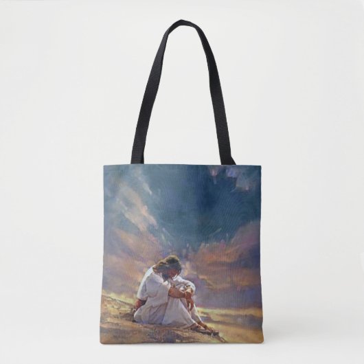 Jezus Christus in de gebeden Tote Bag (Voorkant)