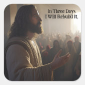 Jezus Christus in de tempel gekozen aangepaste tek Vierkante Sticker (Voorkant)