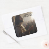 Jezus Christus in de tempel gekozen aangepaste tek Vierkante Sticker (Envelop)
