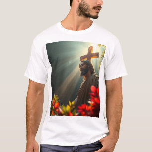 Jezus Christus in de tuin Mannen Tee Shirt