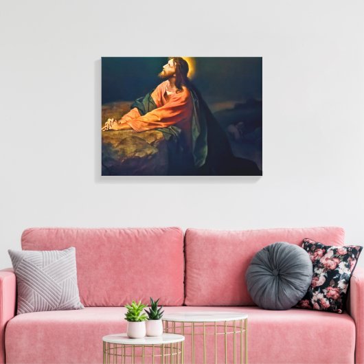 Jezus Christus in Gethsemane Canvas Afdruk (Insitu (Woonkamer))