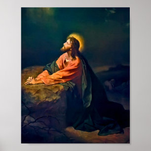 Jezus Christus in Gethsemane Poster