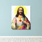 Jezus Christus in Pop Art Style Canvas Afdruk (Insitu (Houten vloer))