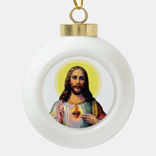 Jezus Christus in Pop Art Style Keramische Bal Ornament (Voorkant)