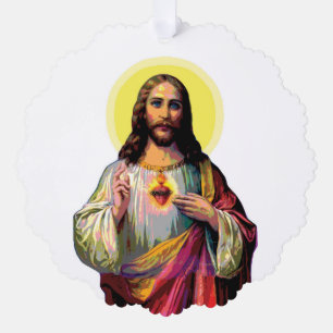 Jezus Christus in Pop Art Style Ornament Kaart