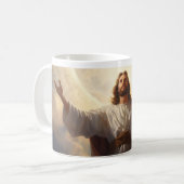 Jezus Christus in Wolken versie 3 Koffiemok (Voorkant links)