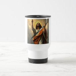 Jezus Christus is de King Steel Travel Mug Reisbeker