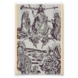 Jezus Christus is de rechter van het universum Foto Afdruk