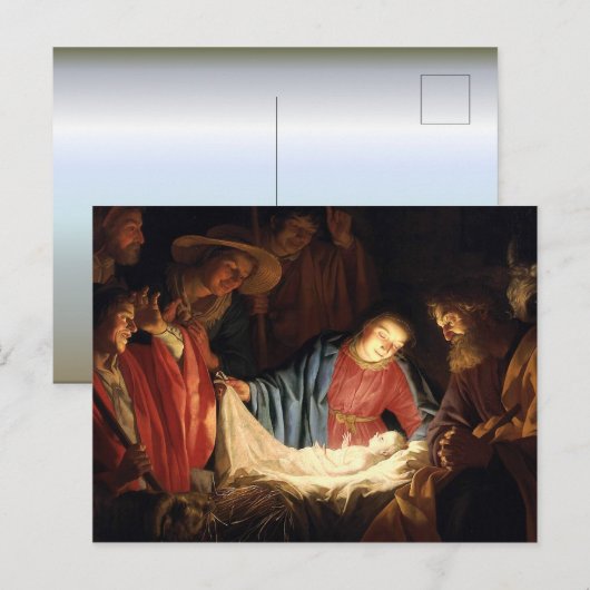 Jezus Christus is geboren met kerst Briefkaart (Voorkant / Achterkant)