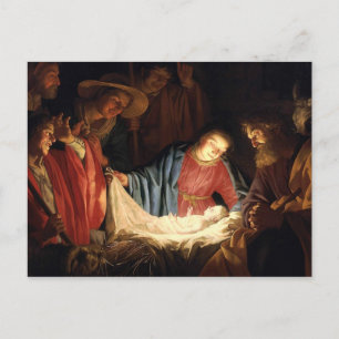Jezus Christus is geboren met kerst Briefkaart