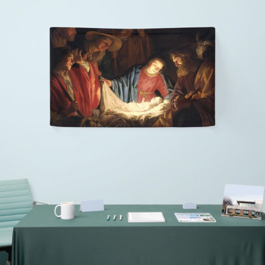 Jezus Christus is geboren met kerst Spandoek (Beurs)