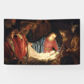 Jezus Christus is geboren met kerst Spandoek (Horizontaal)
