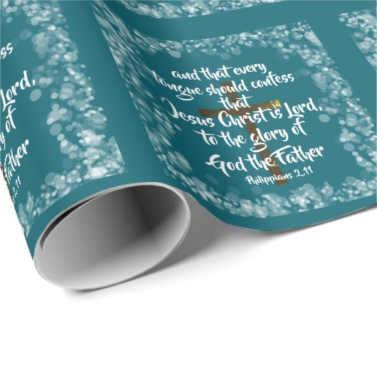 Jezus Christus is Heer KJV Bijbelvers Cadeaupapier (Rol Hoek)