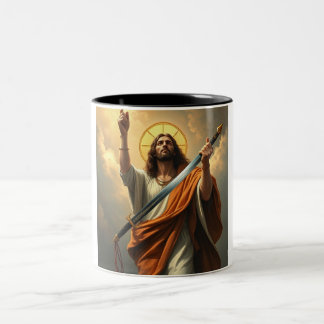 Jezus Christus is Koning 2-tonige Koffiekopje Tweekleurige Koffiemok