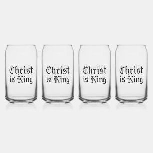 Jezus Christus is Koning Gotische Blackletter Grun Blikvorm Glas