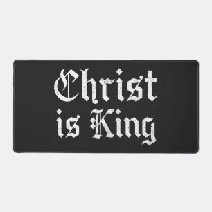 Jezus Christus is Koning Gotische Blackletter Grun Bureaumat