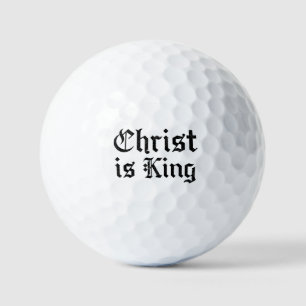 Jezus Christus is Koning Gotische Blackletter Grun Golfballen