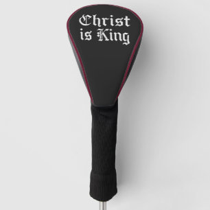 Jezus Christus is Koning Gotische Blackletter Grun Golfheadcover