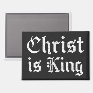 Jezus Christus is Koning Gotische Blackletter Grun Magneet