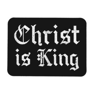 Jezus Christus is Koning Gotische Blackletter Grun Magneet