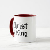 Jezus Christus is Koning Gotische Blackletter Grun Mok (Voorkant links)