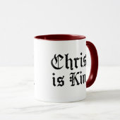 Jezus Christus is Koning Gotische Blackletter Grun Mok (Voorkant rechts)