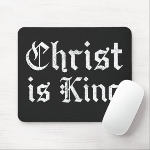 Jezus Christus is Koning Gotische Blackletter Grun Muismat
