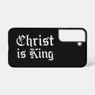 Jezus Christus is Koning Gotische Blackletter Grun Samsung Galaxy Hoesje