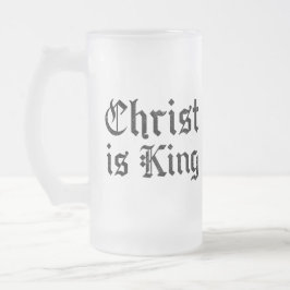 Jezus Christus is Koning - gotische grunge geërode Matglas Bierpul