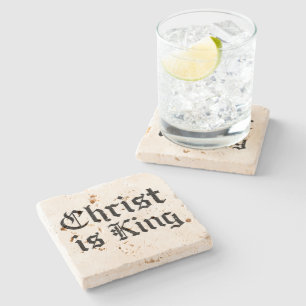 Jezus Christus is Koning - gotische grunge geërode Stenen Onderzetter