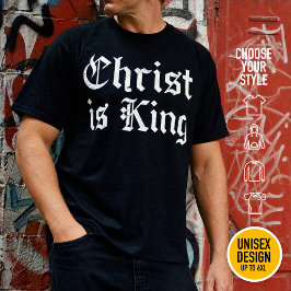 Jezus Christus is Koning - gotische grunge geërode T-shirt
