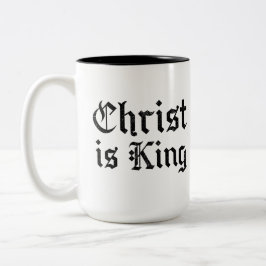 Jezus Christus is Koning - gotische grunge geërode Tweekleurige Koffiemok