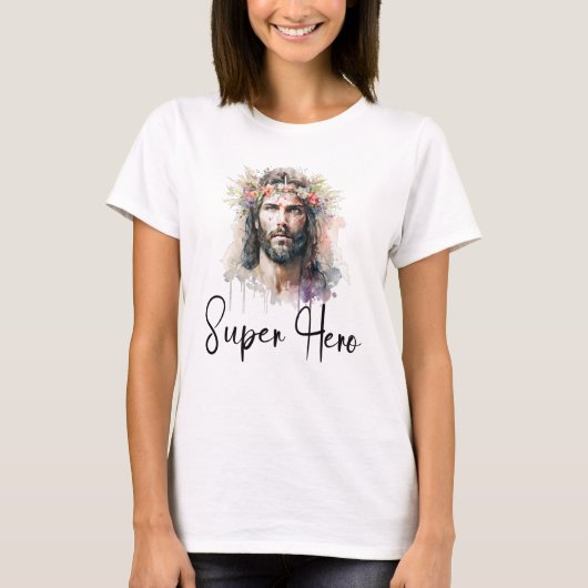 Jezus Christus is mijn Super Hero T-Shirt (Voorkant)