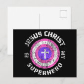 Jezus Christus is mijn superheld Jezus Briefkaart (Voorkant / Achterkant)