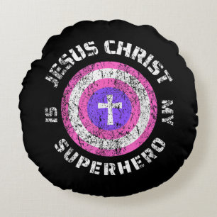 Jezus Christus Is Mijn Superheld Jezus Rond Kussen