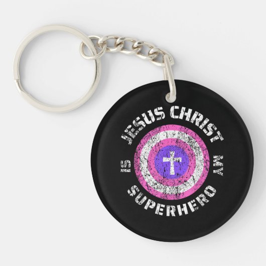 Jezus Christus Is Mijn Superheld Jezus Sleutelhanger (Voorkant)