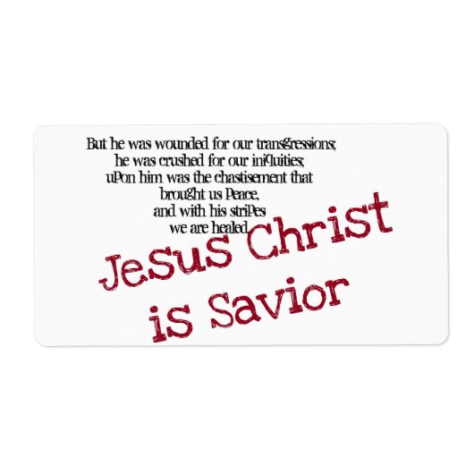 Jezus Christus is Verlosser Etiket (Voorkant)
